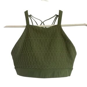 Lorna Jane Army Green High Neck Sport Bra Size Small